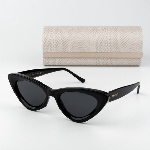 Jimmy Choo Women Sunglasses Black Grey Cat Eye ADDY/S 0807 BRAND NEW - Picture 2 of 14